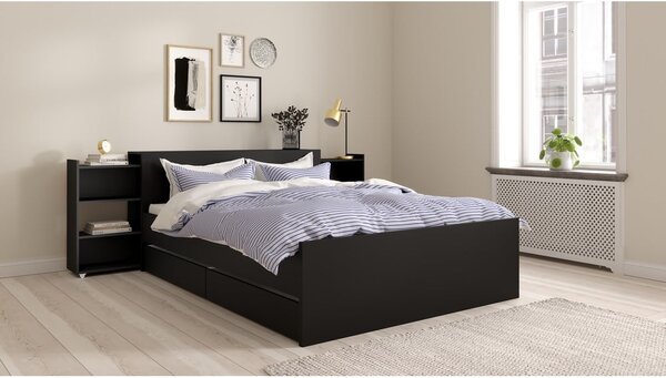 Černé šuplíky pod postel v sadě 2 ks 90x190/140x190 cm Naia – Tvilum