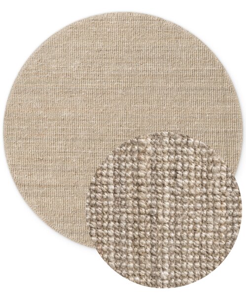Hanse Home, Kusový koberec Jaipur 105973 Ivory/White kruh, 160x160 (průměr) kruh, béžová, chodba / předsíň