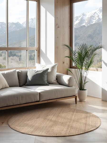 Hanse Home, Kusový koberec Jaipur 105974 Natur/Gold kruh, 160x160 (průměr) kruh, béžová, chodba / předsíň
