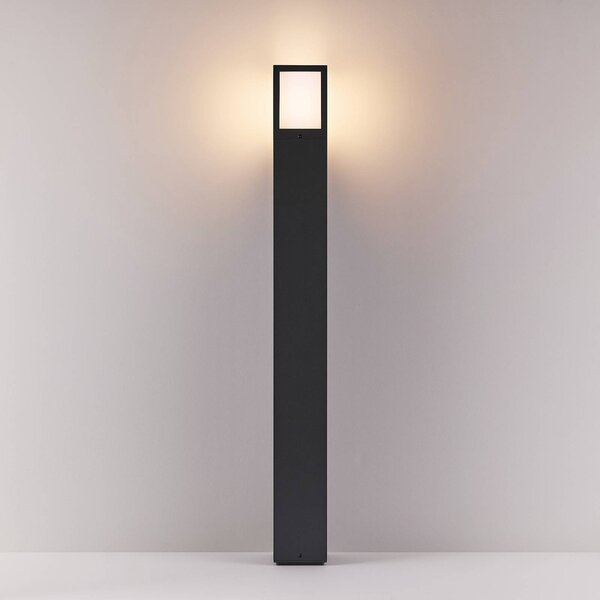 Deko-Light Světlo na cestu Facado II, výška 100 cm, hranaté, tmavě šedé/opálové, stmívatelný, Hliník / šedá / zinek, Hliník