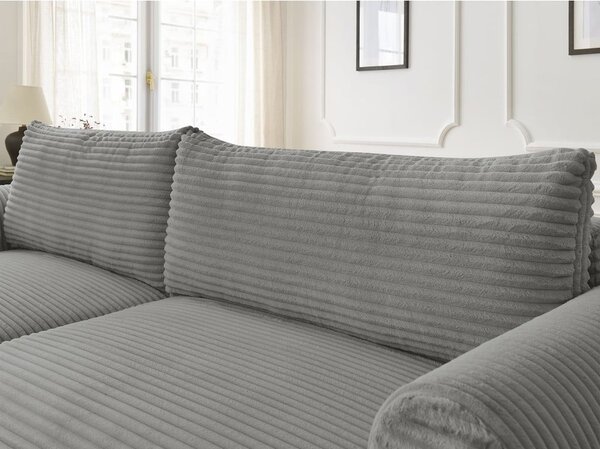 Tmavě šedá manšestrová rozkládací rohová pohovka (levý roh) Lucien – Bobochic Paris