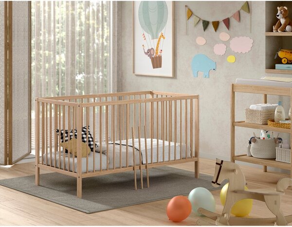 Postýlka z borovicového dřeva v přírodní barvě 70x140 cm DINO – Vipack