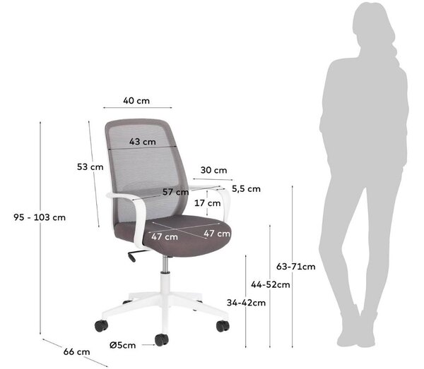 Kave Home Šedá kancelářská židle Melva