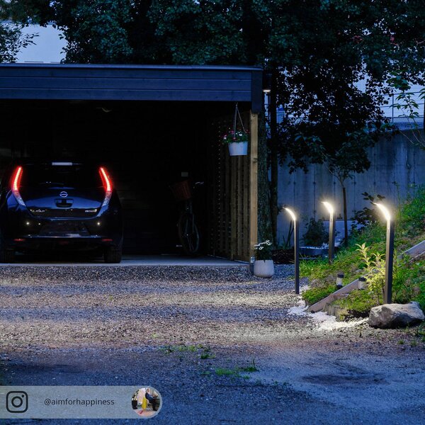 Arcchio Advik LED projektor, 100 cm, antracitový, senzor, IP54, Černá, Hliník, Moderní