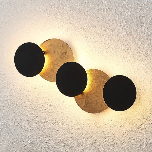 Lindby Nástěnné svítidlo LED Grazyna, 52 cm, 5 světel, nastavitelné, Černá, Obývací pokoj / jídelna, kov, Moderní, Wandleuchte mit ungewöhnlichen Formen