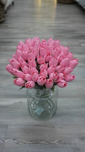 Umělá květina tulipán, barva růžová