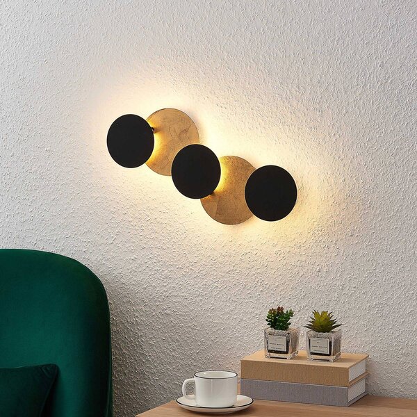Lindby Nástěnné svítidlo LED Grazyna, 52 cm, 5 světel, nastavitelné, Černá, Obývací pokoj / jídelna, kov, Moderní, Wandleuchte mit ungewöhnlichen Formen
