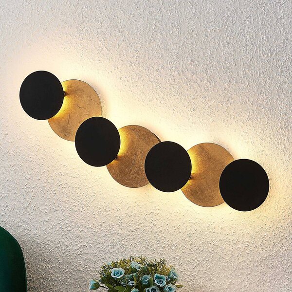 Lindby Nástěnné svítidlo LED Grazyna, 72 cm, 7 světel, nastavitelné, Černá, Obývací pokoj / jídelna, kov, Moderní, Wandleuchte mit ungewöhnlichen Formen