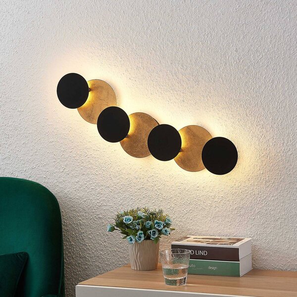 Lindby Nástěnné svítidlo LED Grazyna, 72 cm, 7 světel, nastavitelné, Černá, Obývací pokoj / jídelna, kov, Moderní, Wandleuchte mit ungewöhnlichen Formen
