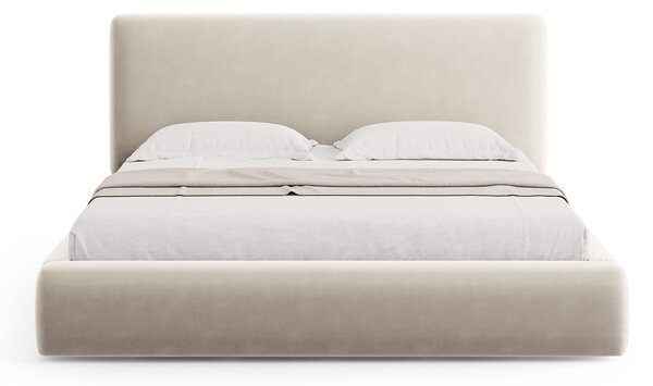 Béžová čalouněná dvoulůžková postel s úložným prostorem s roštem 180x200 cm Colonel – Cosmopolitan Design