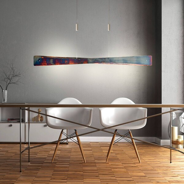 Quitani LED závěsné svítidlo Lian, zlatá oxidovaná, stmívatelný, Hnědá / rez, Obývací pokoj / jídelna, Hliník, Design
