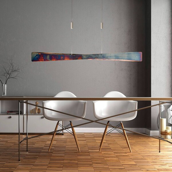 Quitani LED závěsné svítidlo Lian, zlatá oxidovaná, stmívatelný, Hnědá / rez, Obývací pokoj / jídelna, Hliník, Design