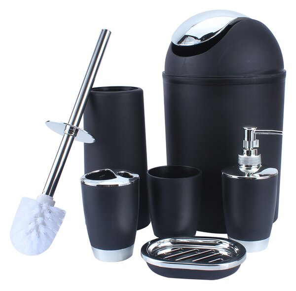 6ks koupelnové příslušenství Set Bin Mýdlo Dish Dispenser Tumbler Držák zubního kartáčku