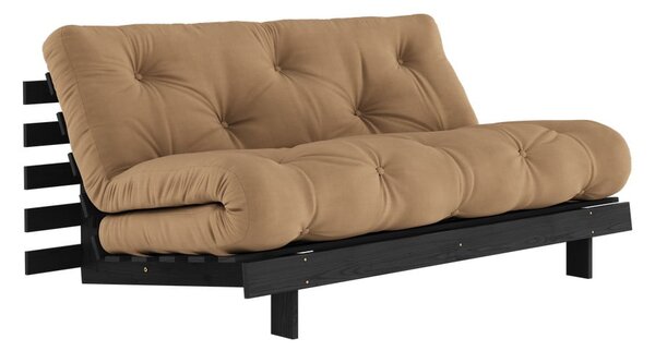 Hnědá rozkládací pohovka 160 cm Roots Black Night – Karup Design