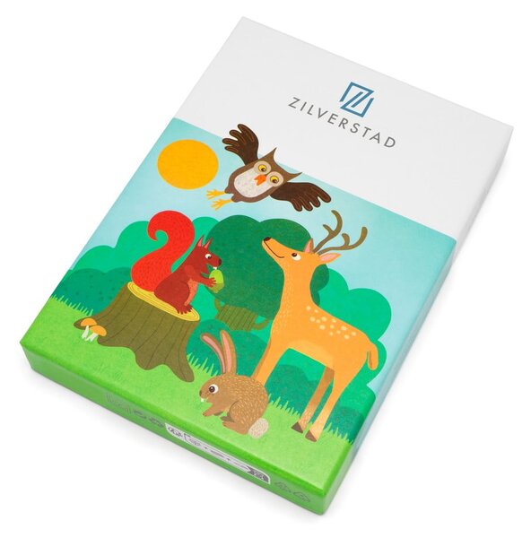 Nerezový dětský příbor ve stříbrné barvě 4 ks Forest Animals – Zilverstad