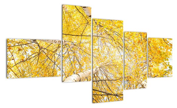 Podzimní listí - moderní obraz (150x85cm)