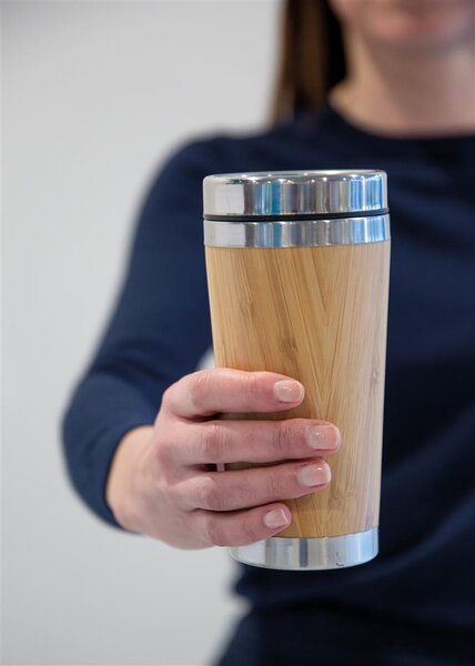 Termohrnek Bamboo, 450ml, XD Design, hnědý