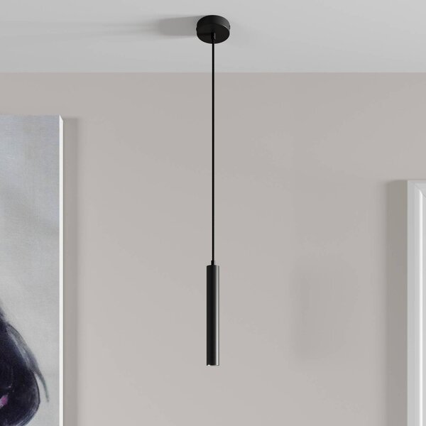 Arcchio Závěsné svítidlo LED Franka, 1 světlo, Ø 4 cm, černé, Černá, Obývací pokoj / jídelna, Hliník, Moderní
