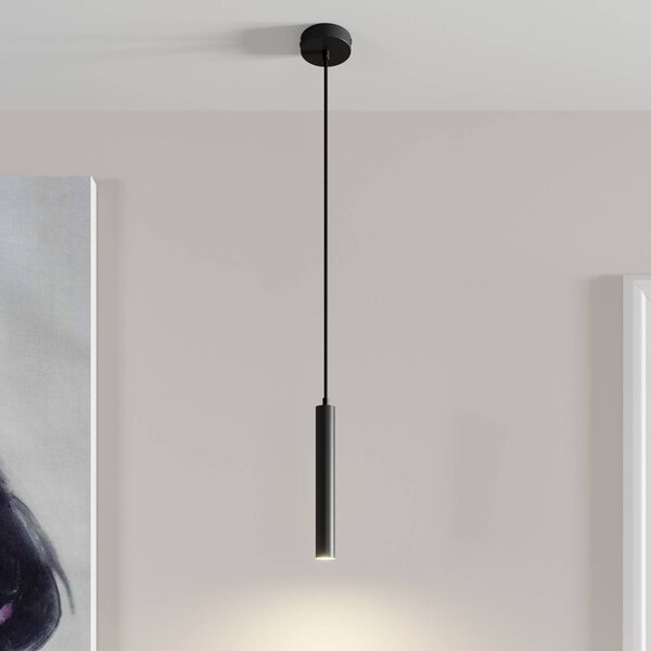 Arcchio Závěsné svítidlo LED Franka, 1 světlo, Ø 4 cm, černé, Černá, Obývací pokoj / jídelna, Hliník, Moderní