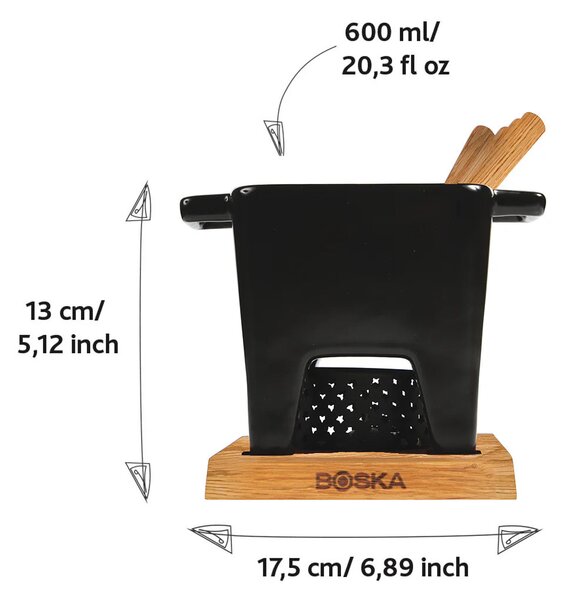Sada na fondue Tapas, 600ml, Boska, černá