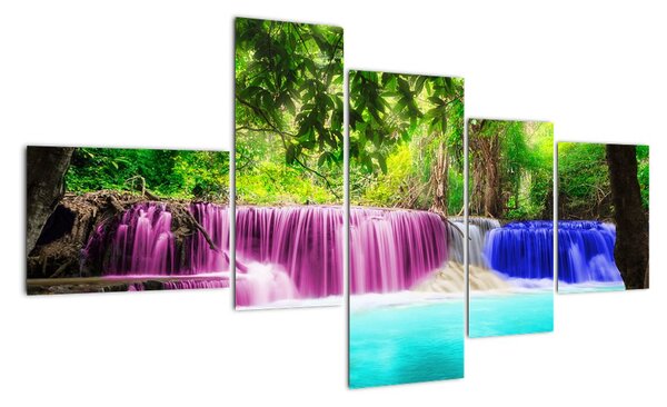 Abstraktní obraz vodopádů (150x85cm)
