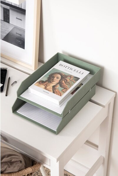 Zelené kartonové organizéry v sadě 5 ks na dokumenty Holger Canvas Paper Laminate – Bigso