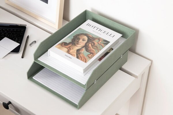 Zelené kartonové organizéry v sadě 5 ks na dokumenty Holger Canvas Paper Laminate – Bigso