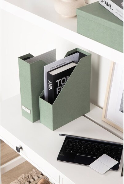 Zelené kartonové organizéry v sadě 5 ks na dokumenty Holger Canvas Paper Laminate – Bigso