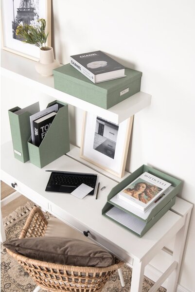 Zelené kartonové organizéry v sadě 5 ks na dokumenty Holger Canvas Paper Laminate – Bigso