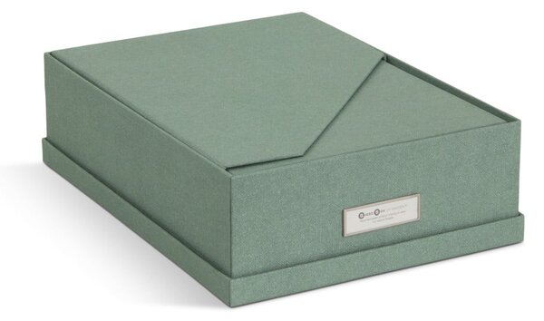 Zelené kartonové organizéry v sadě 5 ks na dokumenty Holger Canvas Paper Laminate – Bigso