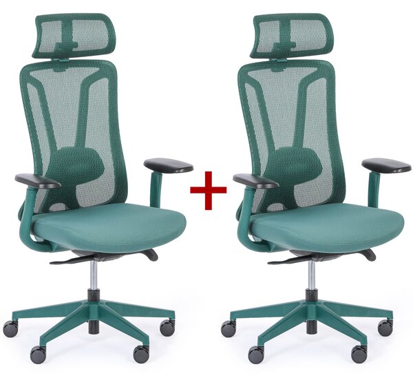 Kancelářská židle MIDA 1+1 ZDARMA, zelená