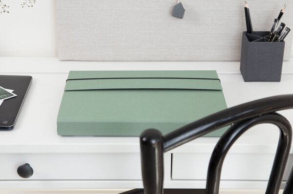 Zelený kartonový organizér Olof Canvas Paper Laminate – Bigso