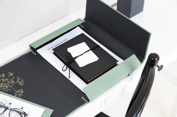 Zelený kartonový organizér Olof Canvas Paper Laminate – Bigso