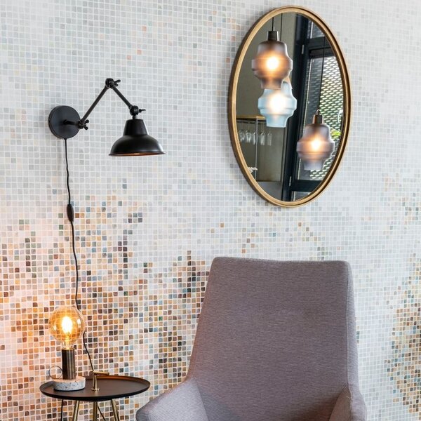 White Label Mosazné oválné závěsné zrcadlo WLL Matz M