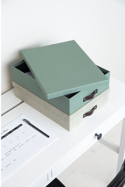 Zelený kartonový organizér na dokumenty Oskar Canvas Paper Laminate – Bigso