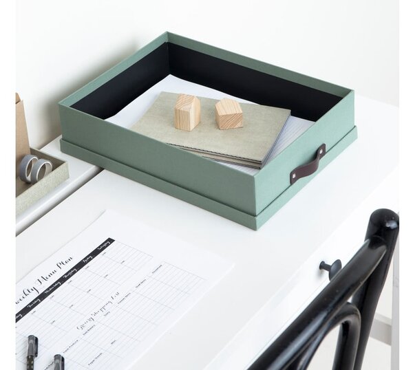 Zelený kartonový organizér na dokumenty Oskar Canvas Paper Laminate – Bigso