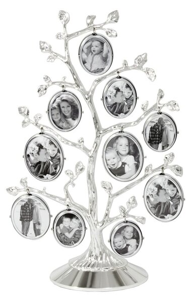 Kovový stojací rámeček ve stříbrné barvě 27x18 cm Family Tree – Zilverstad