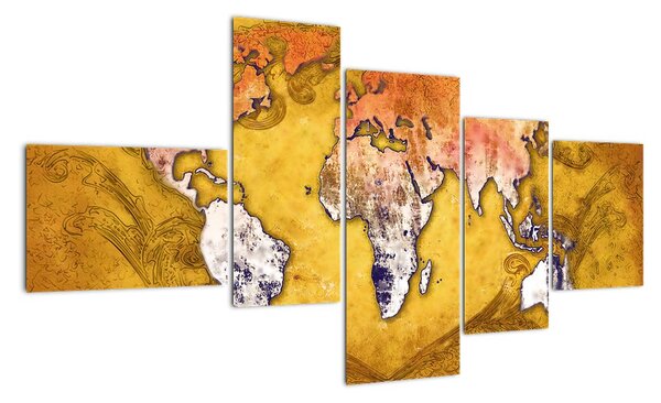 Obraz mapy světa (150x85cm)