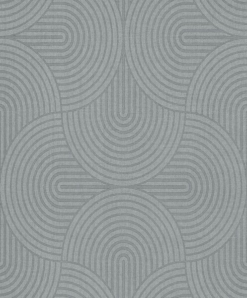 Vliesová tapeta na zeď, šedo-zelená, grafická, Art Deco, EAR603, The Texture Book, Masureel