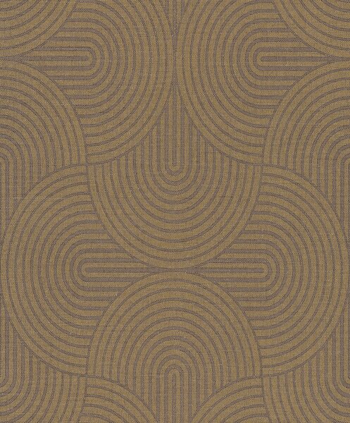 Vliesová tapeta na zeď, okrová, grafická, Art Deco, EAR605, The Texture Book, Masureel