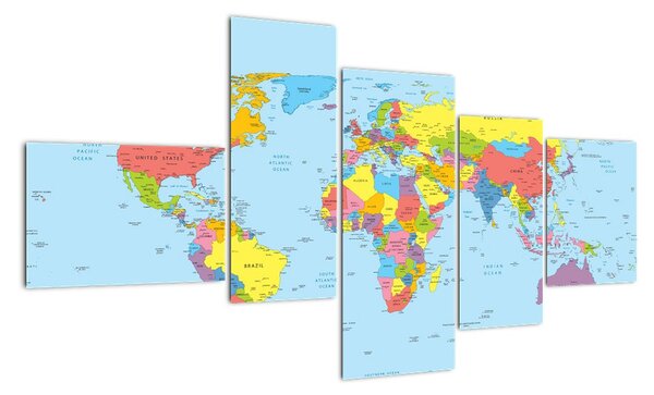 Mapa světa - obraz (150x85cm)