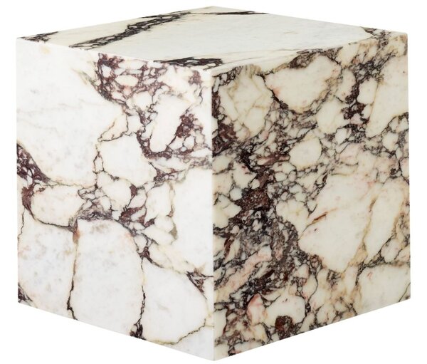 Audo CPH Bílo hnědý mramorový noční/odkládací stolek AUDO PLINTH 40 x 40 cm