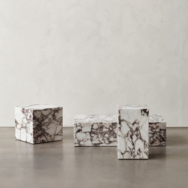-25 % Dny MOMENTI– Audo CPH Bílo hnědý mramorový noční/odkládací stolek AUDO PLINTH 30 x 30 cm