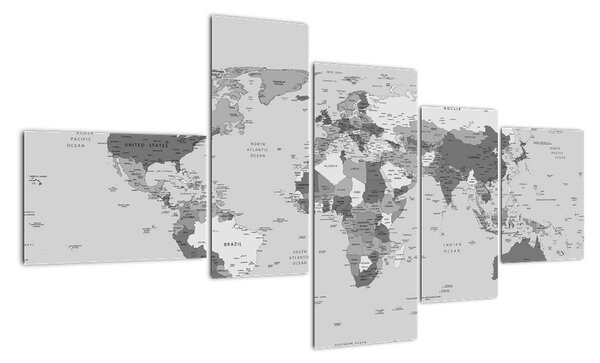 Mapa světa - obraz (150x85cm)