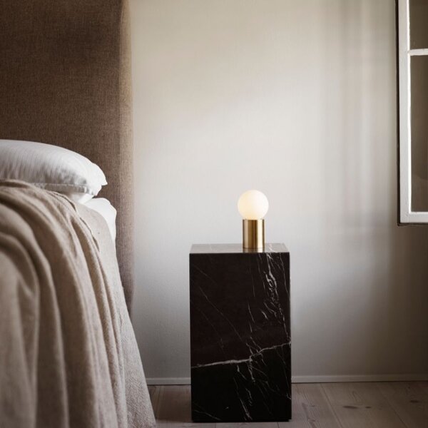 -25 % Dny MOMENTI– Audo CPH Hnědo šedý mramorový noční/odkládací stolek AUDO PLINTH 30 x 30 cm