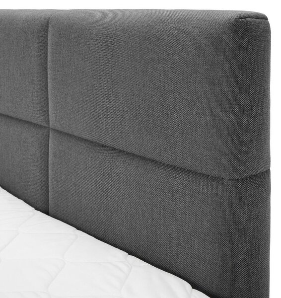 Čalouněná Boxspring postel Greta, tmavě šedá, 180x200