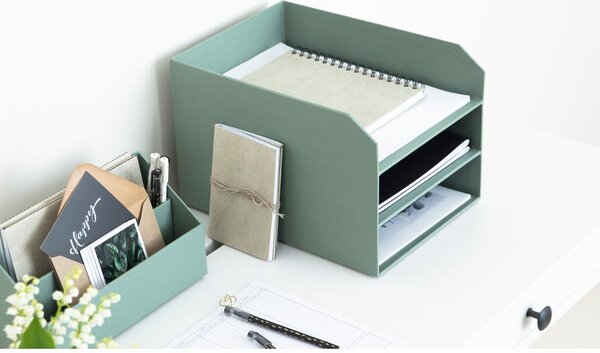 Zelený kartonový organizér na dokumenty Trey Canvas Paper Laminate – Bigso