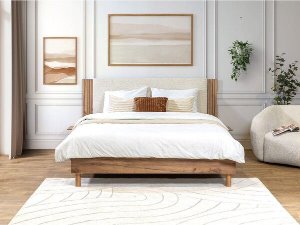 Béžová dvoulůžková postel s roštem 160x200 cm Lior – Bobochic Paris