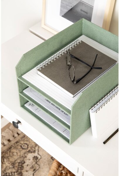 Zelený kartonový organizér na dokumenty Trey Canvas Paper Laminate – Bigso
