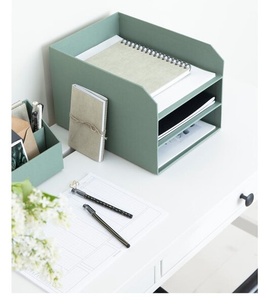Zelený kartonový organizér na dokumenty Trey Canvas Paper Laminate – Bigso